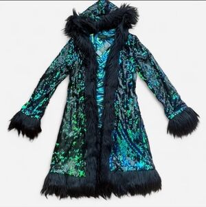 Merbae Mysticism Club Exx Dolls Kill Sequin Faux Fur Coat